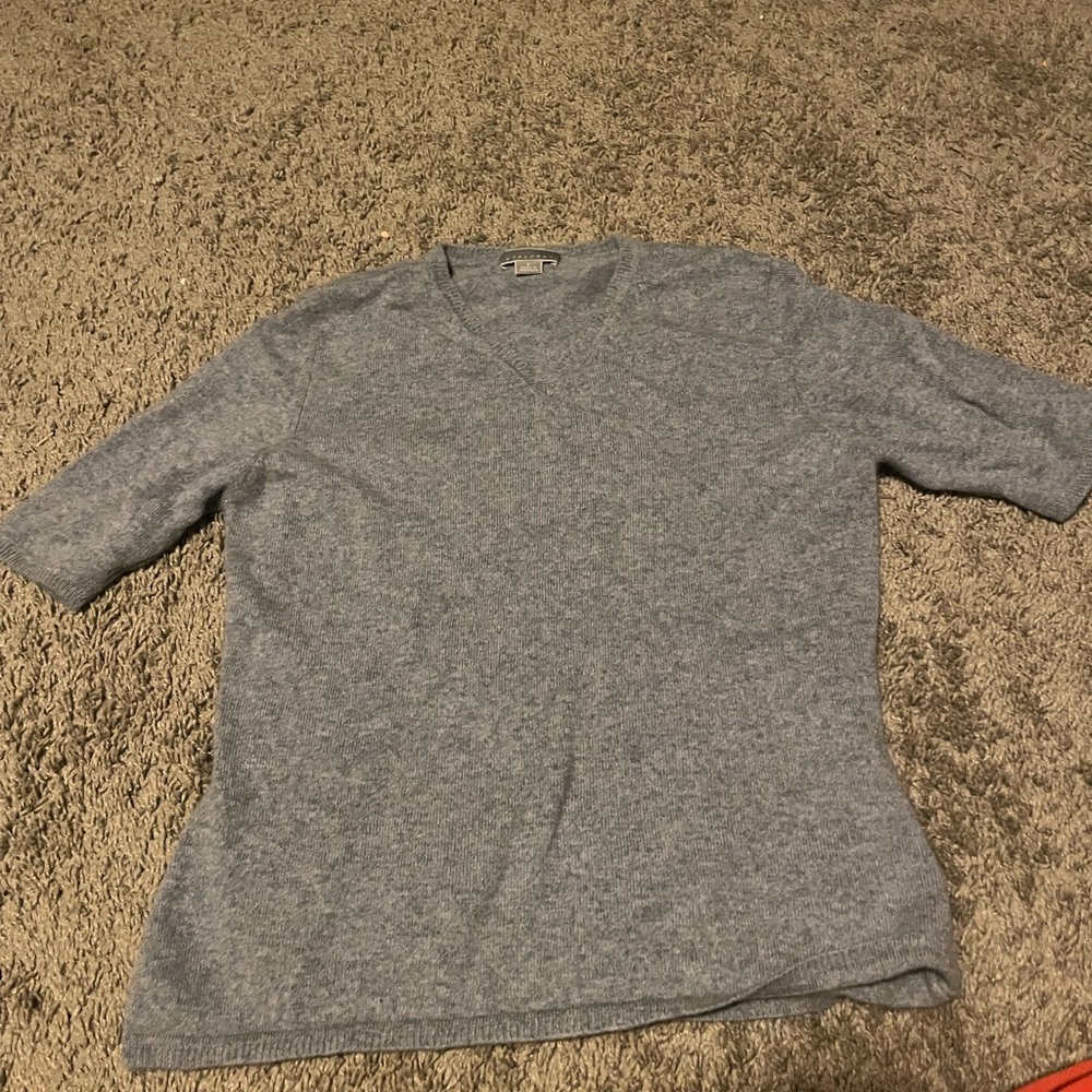Men's Gray V-Neck Sweater